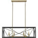 Surrey 6 Light 34 inch Matte Black/Vintage Brass Chandelier Ceiling Light